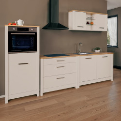 Bloc cuisine 300 cm contemporain chêne/cachemire Mylena