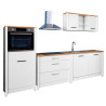 Bloc cuisine 300 cm contemporain blanc/chêne Mylena