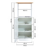 Bloc cuisine 300 cm contemporain blanc/chêne Mylena