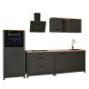 Bloc cuisine 300 cm contemporain chêne/anthracite Mylena
