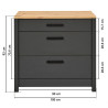 Bloc cuisine 300 cm contemporain chêne/anthracite Mylena