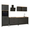 Bloc cuisine 5 éléments contemporain chêne/anthracite Mylena