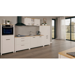 Cuisine complète contemporaine 370 cm chêne/cachemire Mylena