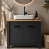 Meuble sous lavabo moderne anthracite/chêne Venitia