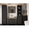 Meuble sous lavabo moderne anthracite/chêne Venitia