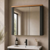 Armoire de toilette moderne anthractie/chêne Venitia