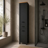 Colonne de salle de bain 2P moderne anthracite/chêne Venitia