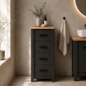 Meuble bas de salle de bain moderne anthracite/ch&ecirc;ne Venitia