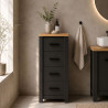 Meuble bas de salle de bain moderne anthracite/chêne Venitia