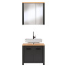 Ensemble salle de bain moderne 2 éléments anthracite/chêne Venitia