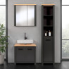 Ensemble salle de bain moderne 3 éléments anthracite/chêne Venitia