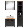 Ensemble salle de bain moderne 3 éléments anthracite/chêne Venitia