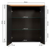Ensemble salle de bain moderne 4 éléments anthracite/chêne Venitia