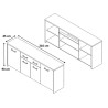 Buffet/bahut contemporain 210 cm chêne summer Cevoria
