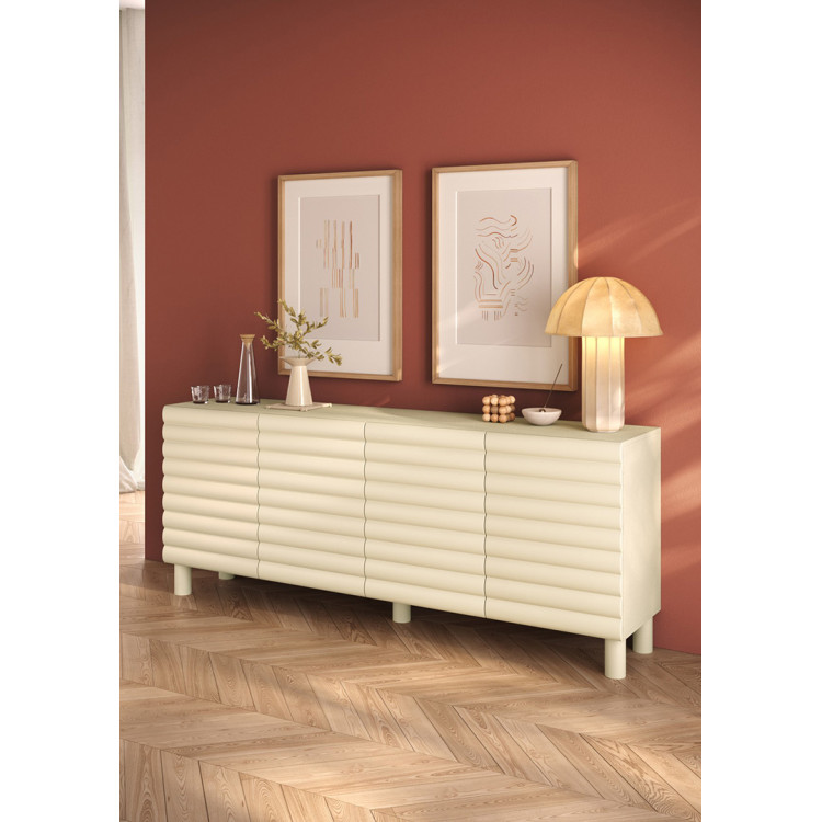 Buffet/bahut moderne 4 portes coloris crème Adriatic