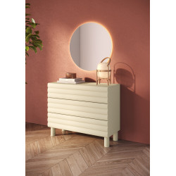 Commode moderne 3 tiroirs coloris crème Adriatic