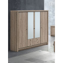 Armoire adulte contemporaine 4 portes ch&ecirc;ne summer Eluard