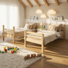 Lits superposés enfant style nature en pin massif naturel Rick