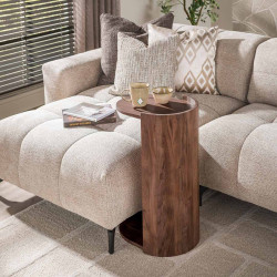 Bout de canapé style nature en acacia massif brun Carly