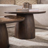 Lot de 2 tables basses rondes modernes en manguier massif Esmira