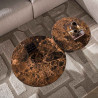 Lot de 2 tables basses rondes modernes en manguier massif Esmira