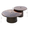 Lot de 2 tables basses rondes modernes en manguier massif Esmira