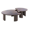 Lot de 2 tables basses modernes en bois de manguier massif Esmira