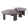 Lot de 2 tables basses modernes en bois de manguier massif Esmira