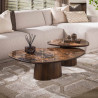 Lot de 2 tables basses triangulaires en manguier massif Esmira