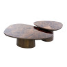 Lot de 2 tables basses triangulaires en manguier massif Esmira