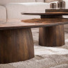 Lot de 2 tables basses triangulaires en manguier massif Esmira