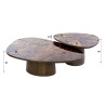 Lot de 2 tables basses triangulaires en manguier massif Esmira