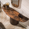 Console demi-lune moderne en bois de manguier massif Esmira