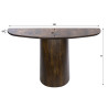 Console demi-lune moderne en bois de manguier massif Esmira