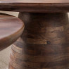 Lot de 2 tables basses rondes en acacia massif brun Monroe