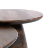 Lot de 2 tables basses rondes en acacia massif brun Monroe