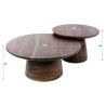 Lot de 2 tables basses rondes en acacia massif brun Monroe