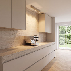 Plafonnier bar moderne 3 lampes en métal beige Siria