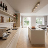 Plafonnier bar moderne 5 lampes en métal beige Siria