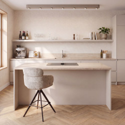 Plafonnier bar moderne 7 lampes en métal beige Siria