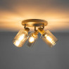 Plafonnier rond moderne 3 lampes en métal beige Sepia