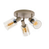 Plafonnier rond moderne 3 lampes en métal beige Sepia