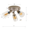 Plafonnier rond moderne 3 lampes en métal beige Sepia