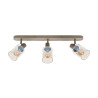 Plafonnier barre moderne 3 lampes en métal beige Sepia