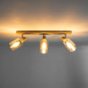 Plafonnier barre moderne 3 lampes en métal beige Sepia