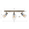Plafonnier barre moderne 3 lampes en métal beige Sepia
