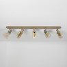 Plafonnier barre moderne 5 lampes en métal beige Sepia