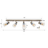 Plafonnier barre moderne 5 lampes en métal beige Sepia