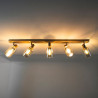 Plafonnier barre moderne 5 lampes en métal beige Sepia