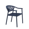 Chaise de terrasse d'extérieur empilable en tressage cordé Davida
